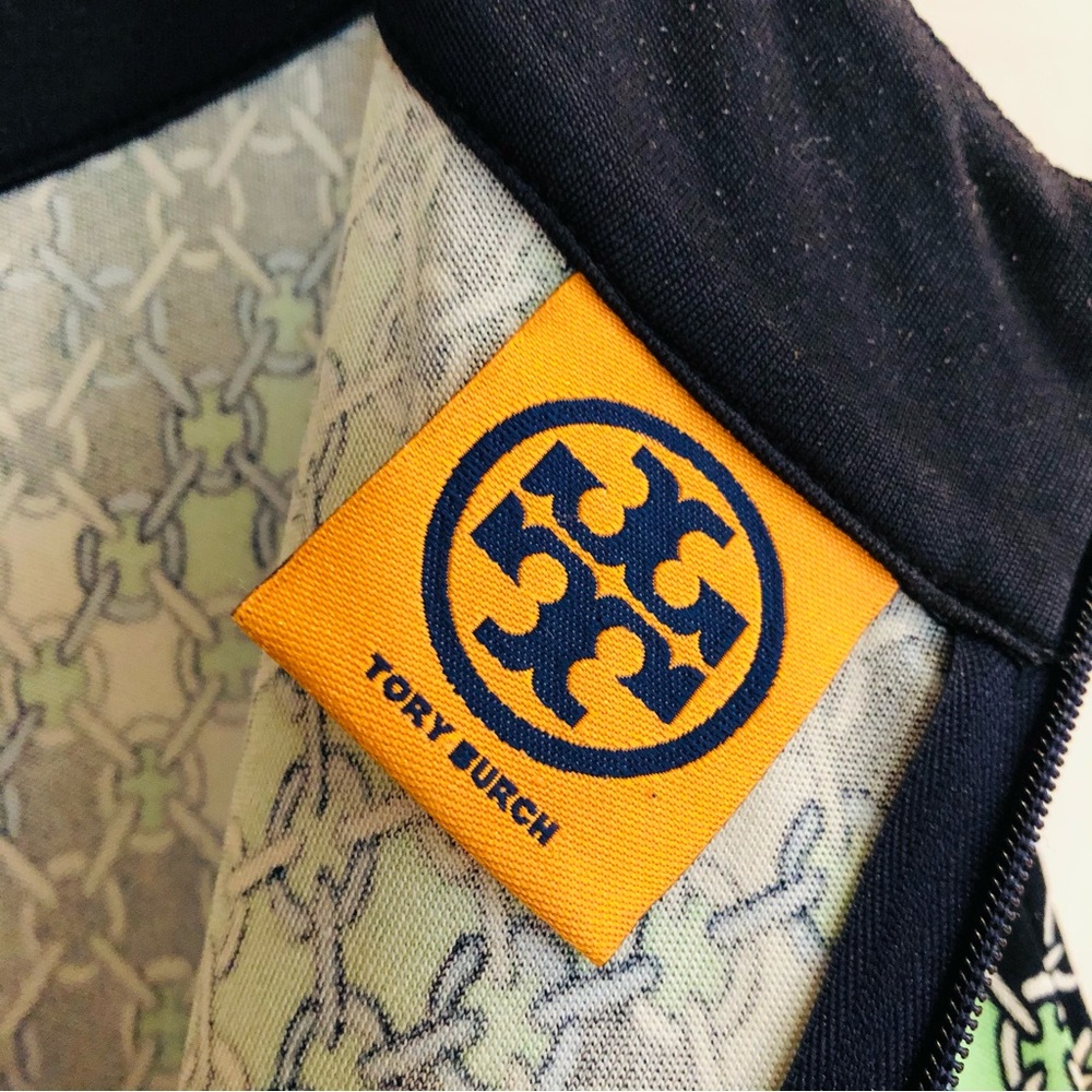 Tory Burch Silk Summer Dress / Green Black - Size Medium - Picture 8 of 13